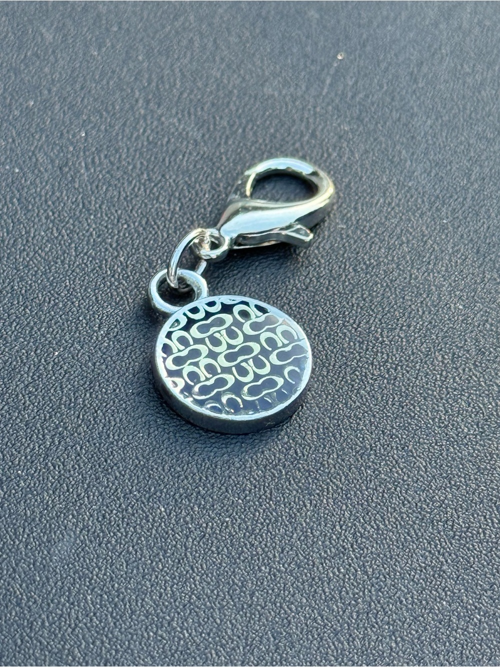 Silver Round Logo Mini Charm Pendant for Women